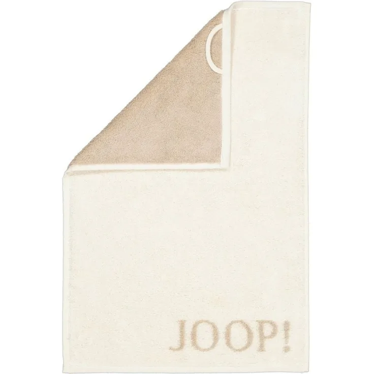 Cawö Handtuch Gästetuch Classic Doubleface Creme 1600 36, Walkfrottier (1-St), Wendeoptik, Logo, Flauschig, Unifarben