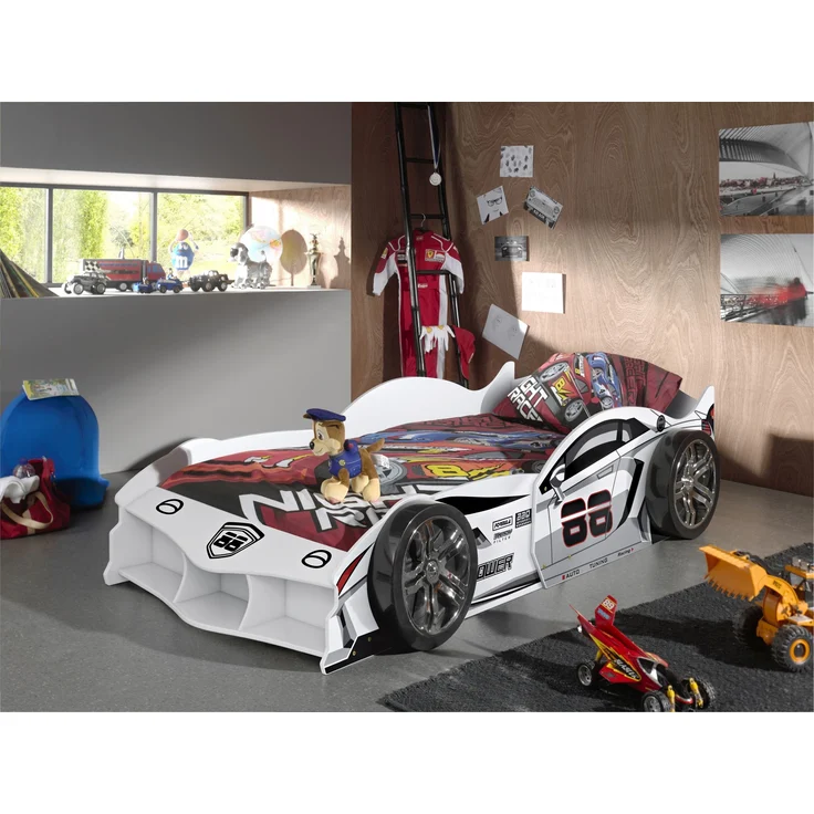 Autobett Max 90 x 200 cm MDF Kunststoff Weiß – Bild 1