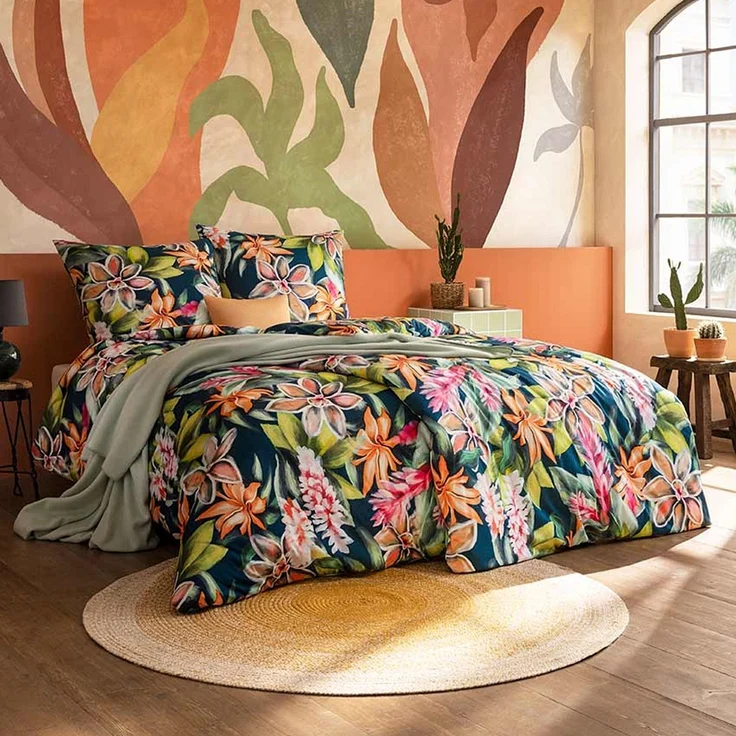 Estella Interlock Jersey Bettwäsche Miriam 6551-985 multicolor 135x200 – Bild 1