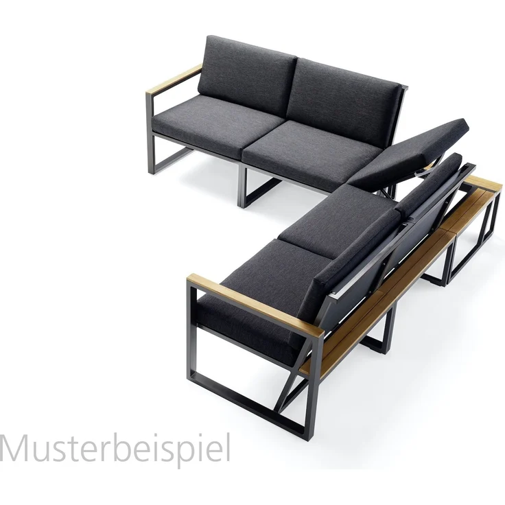 Sieger Havanna Eckteil Eckteil für Loungegruppe, Aluminium Eisengrau, 69 x 33 x 69 – Bild 5