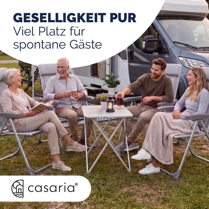 Casaria Alu Gartenstuhl Klappbar Grau 2er Set – Bild 7