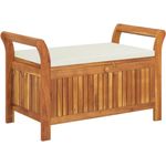 vidaXL Garten-Truhenbank mit Kissen 91 cm Massivholz Akazie 319714