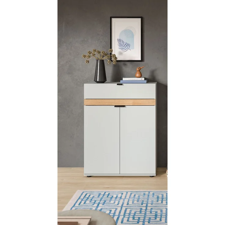 Schuhkommode B/H/T: 75x98x37 cm in grau Nachbildung und Evoke Oak Nachbildung – Bild 6