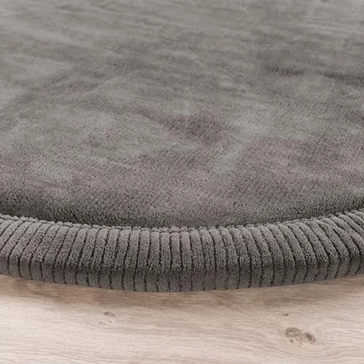 Paco Home Teppich Kinderzimmer Kinderteppich Baby Spielteppich Krabbeldecke Krabbelmatte Weich rutschfest Jungen Mädchen Deko, Grösse:200 cm Rund, Farbe:Grau – Bild 8