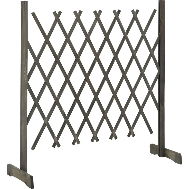 vidaXL Garten-Rankzaun Grau 120x90 cm Massivholz Tanne 314825 – Bild 2