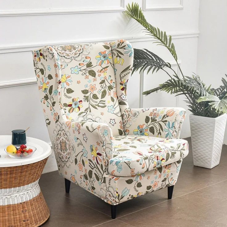 Zyronn Sesselhusse 2-Teilig Ohrensessel Überzug, Sessel-Überwürfe Ohrensessel, Elastisch, Sofa Armlehnenbezüge Schonbezug Hussen für Lesesessel Relaxsessel – Bild 3