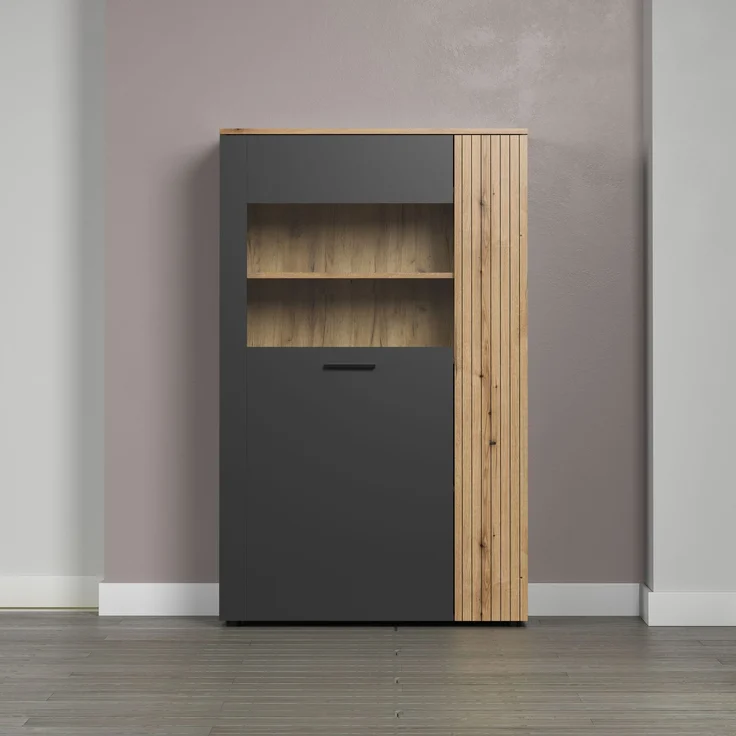 Highboard Avila in grau und Eiche Evoke 90 x 146 cm – Bild 6