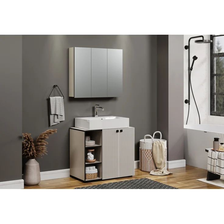 Badmöbel Set Bliss in grau 90 cm – Bild 6