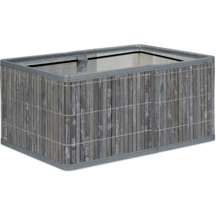 Relaxdays Aufbewahrungskorb, 12er-Set, Bambus, Grau – Bild 5