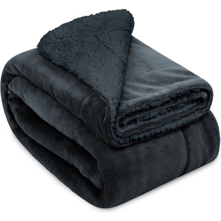 Beautissu Sherpa Decke Alina 200cm, 150cm, Anthrazit/Anthrazit – Bild 5