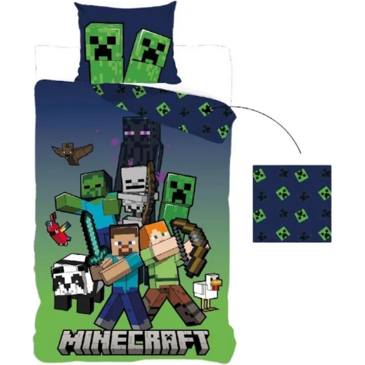 Minecraft Bettwäsche Wendebettwäsche ideal für kleine Minecraft Fans 140x200 cm