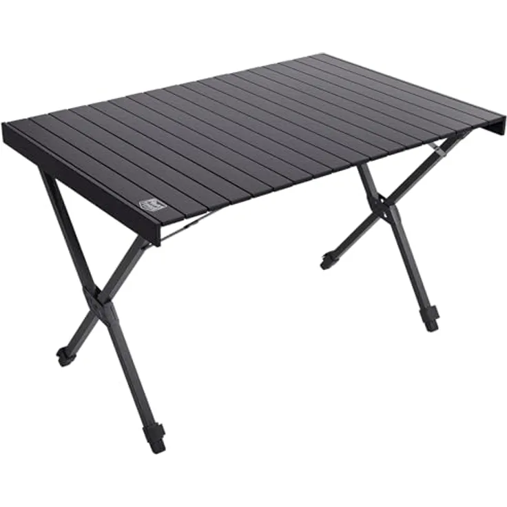 TIMBER RIDGE Campingtisch Klappbar Höhenverstellbar Klapptisch Camping Falttisch Tragbar Aluminium mit Tasche für Picknick Kochen Garten Wandern Reisen 108x71cm - Schwarz