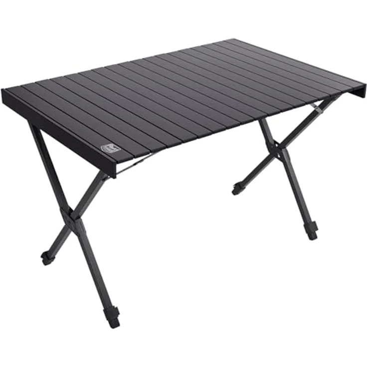 TIMBER RIDGE Campingtisch Klappbar Höhenverstellbar Klapptisch Camping Falttisch Tragbar Aluminium mit Tasche für Picknick Kochen Garten Wandern Reisen 108x71cm - Schwarz – Bild 1
