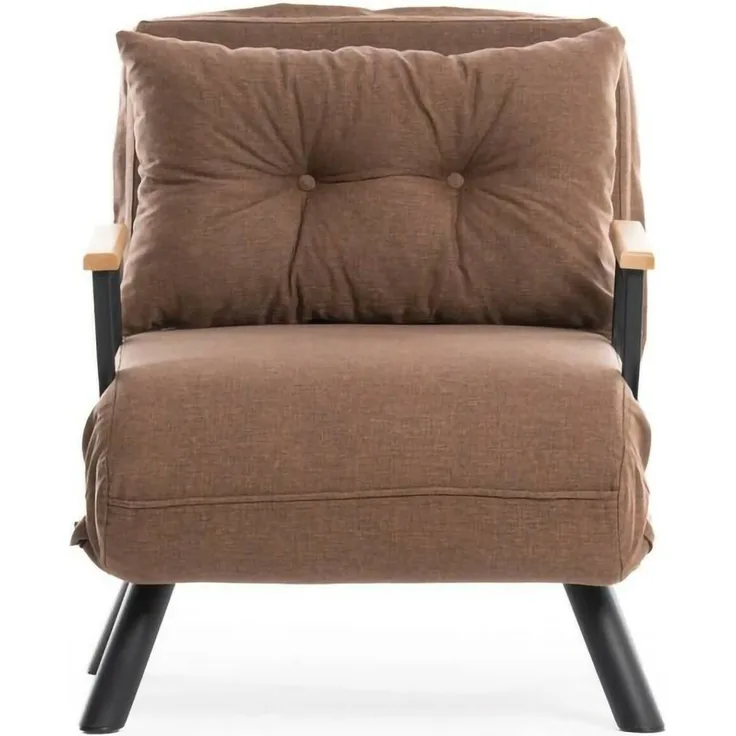 Dmora Sessel Keoni, Gepolsterter Sitz, Einzelsofa im Wohnzimmer, Stuhl mit Armlehnen, 60x78 h78 cm, Sand