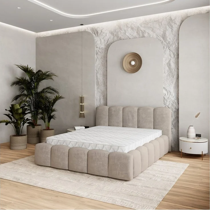 Masseno Boxbett FALINA 160x200 cm beige – Bild 1