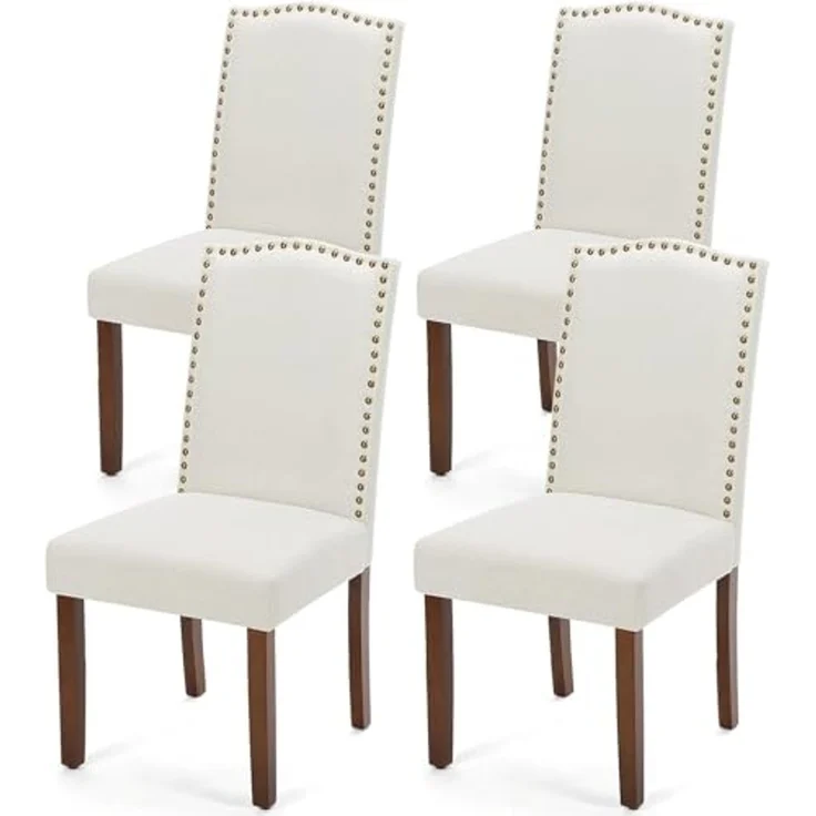 DUMOS Esszimmerstühle 4er Set, Elegant und Schön Modern Stühle Esszimmer, Pu-Leder Gepolstert küchenstühle, Esszimmerstuhl Geeignet für Küche, Wohnzimmer, Schlafzimmer (Beige) – Bild 1