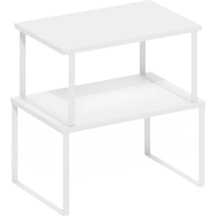 Furinno Ravel Mehrzweck erweiterbare, stapelbare Küchenarbeitsplattenregale, 2er-Set, Weiß/Weiß – Bild 7