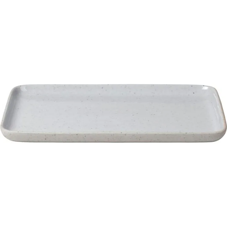 Blomus Snack Teller SABLO large, Speiseteller, Keramik, grau, 21x15 cm, 64111
