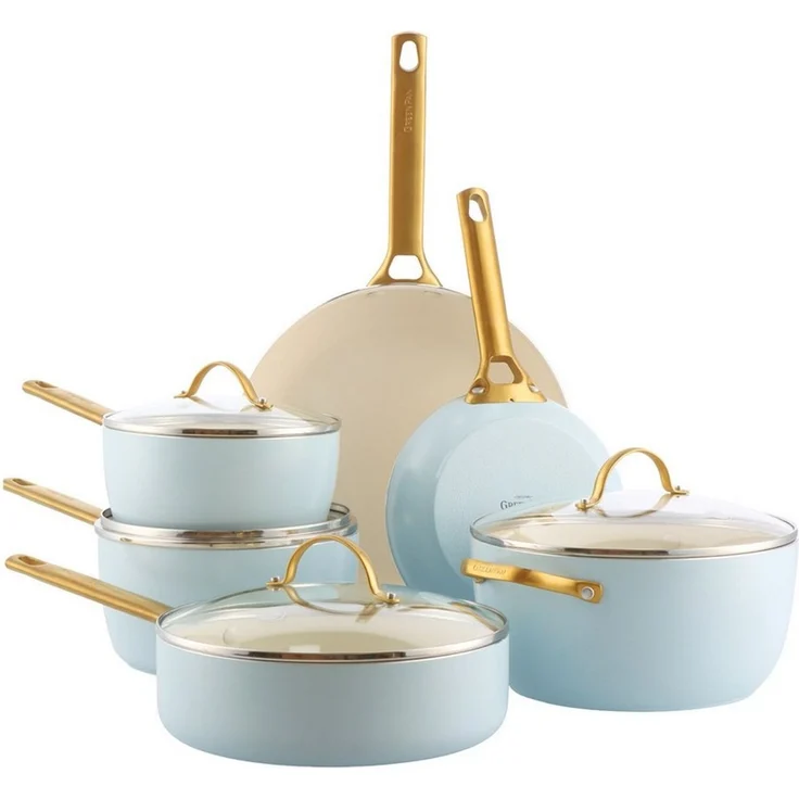 GreenPan Padova Reserve 6 Tlg Topf&Pfannenset Hellblau – Bild 1
