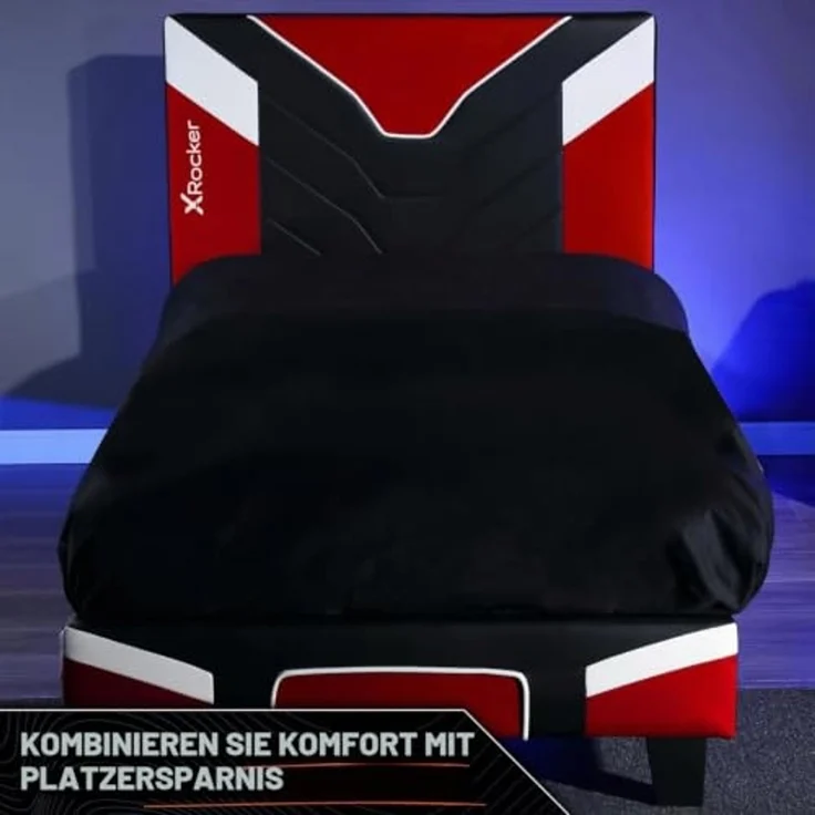 X Rocker Cerberus MKII Gaming-Bett für Kinder & Jugendliche - schwarz/rot/weiß, 90x190 cm – Bild 5