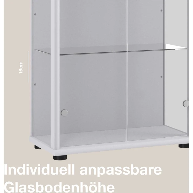 K-Möbel Glasvitrine C1019 (Glasvitrine (176x67x33 cm) mit 2 Glastüren) Glasvitrine Stehend – Bild 6
