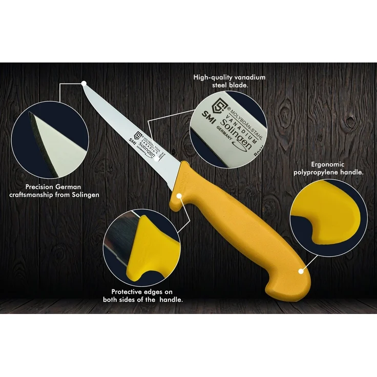 SMI Ausbeinmesser 5 Zoll Ausbeinmesser Solingen 2-tlg Metzgermesser Fleischmesser – Bild 3