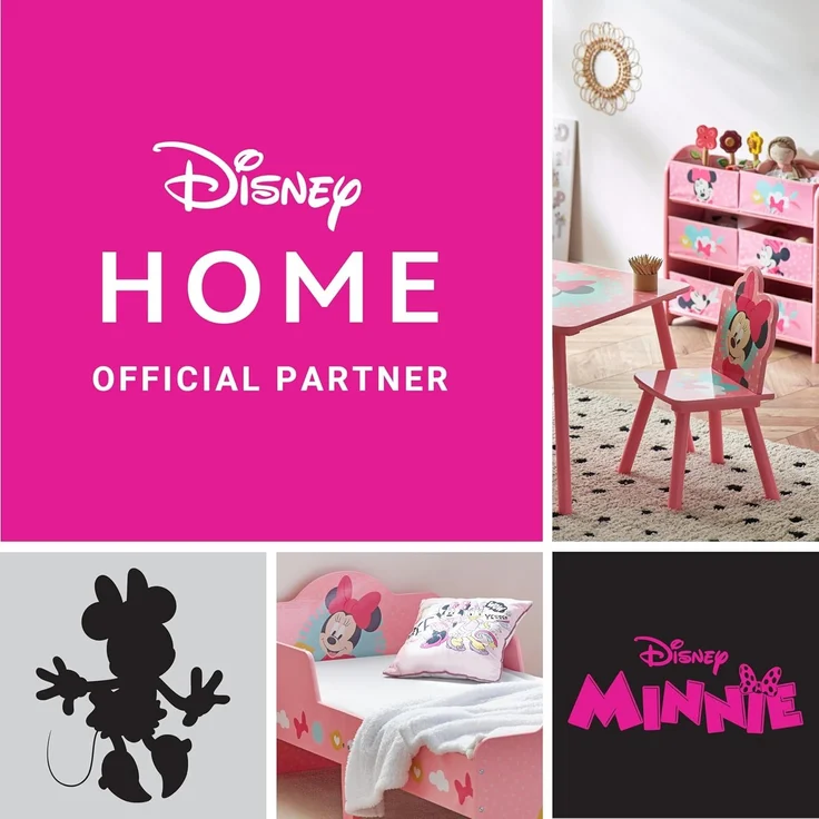 Disney Classic Minnie Maus Ottomanen-Aufbewahrungsbox, faltbar, quadratische Spielzeugtruhe, Box mit Deckel für Kinder, Fußhocker, belastbar bis zu 30 kg, rosa – Bild 5