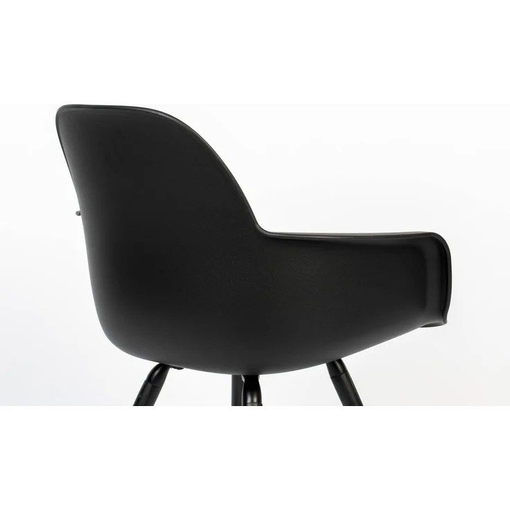 Zuiver Sessel Albert Kuip All Black im 2er-Set, Armlehnstuhl mit gedrechselten Eschenholzbeinen und Polypropylen-Sitzschale in Schwarz – Bild 8