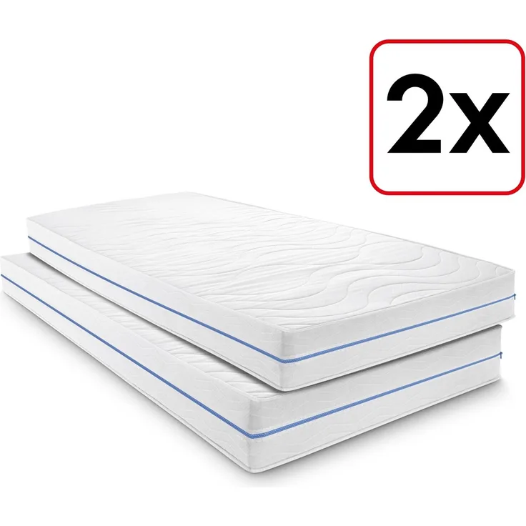 Doppelpack ergonomische Matratze 100x200 cm 7-Zonen Supportho Premium, Höhe 18 cm, Härtegrad H2/H3 Twin