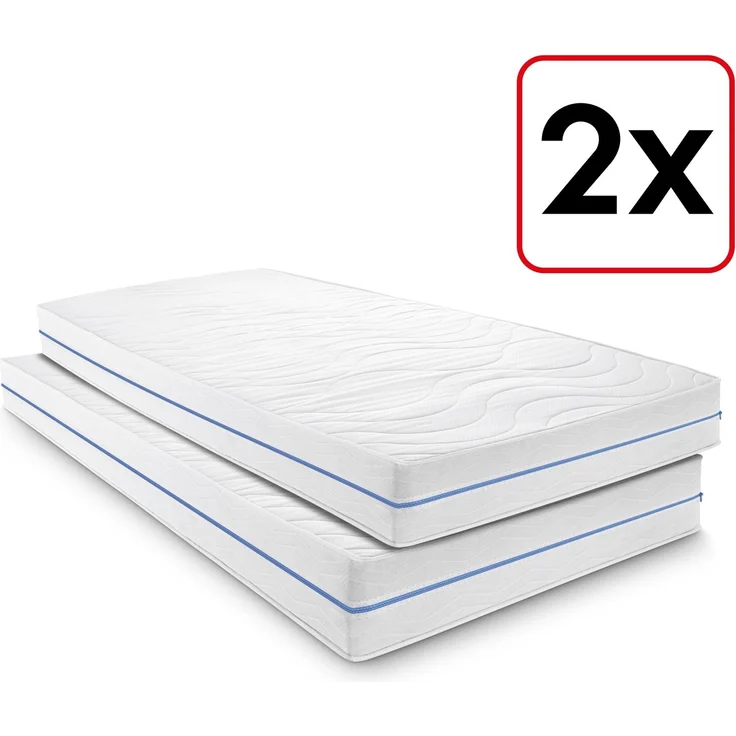 Doppelpack ergonomische Matratze 100x200 cm 7-Zonen Supportho Premium, Höhe 18 cm, Härtegrad H2/H3 Twin