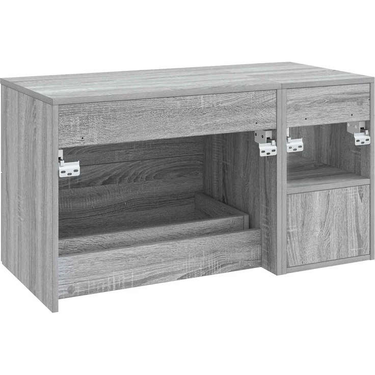 vidaXL Badezimmermöbel-Set zur Wandmontage 2 stk. Grau Sonoma 3403941 – Bild 6