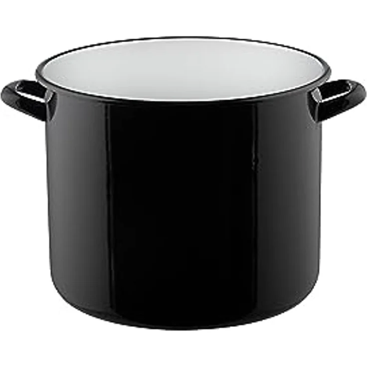 RIESS 0348-017 Vorratstopf 32 cm Emailledeckel mit Löchern, Schwarz / Kochtopf – Bild 2