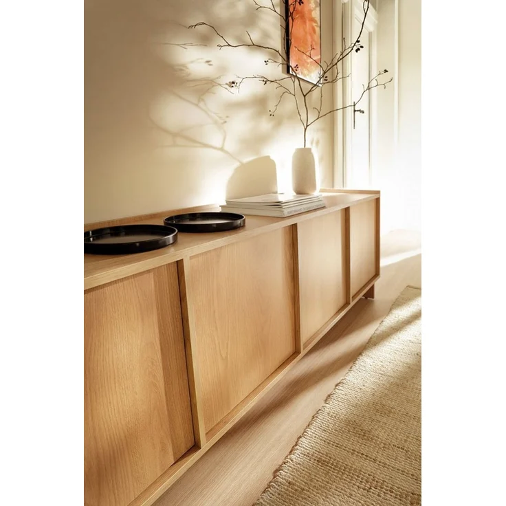 Compleo TV-Schrank eiche KELLOS, Lowboard 195 cm, Japandi design – Bild 2