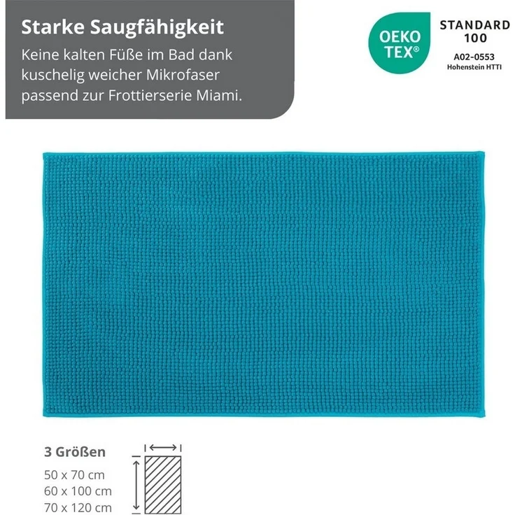 liebling Badematte Badteppich, Fußbodenheizung geeignet, in 3 Größen, Polyester, rechteckig, Antirutsch-Beschichtung, starke Saugfähigkeit, Öko-Tex zertifiziert – Bild 3