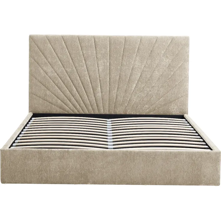 Vente-unique - RIBIOLA Bett Stoff Beige - B 213 cm x H 110 cm x L 168 cm – Bild 4