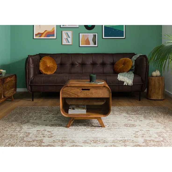 Couchtisch Sheesham 60x50x50 hellbraun lackiert MAILAND #130 – Bild 9