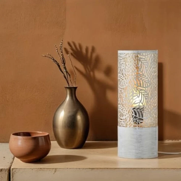 Marrakesch Orient & Mediterran Interior Nachttischlampe Boho Deko Tischlampe Nachttischlampe Lampe Verdure Klein Weiss, E27 – Bild 5
