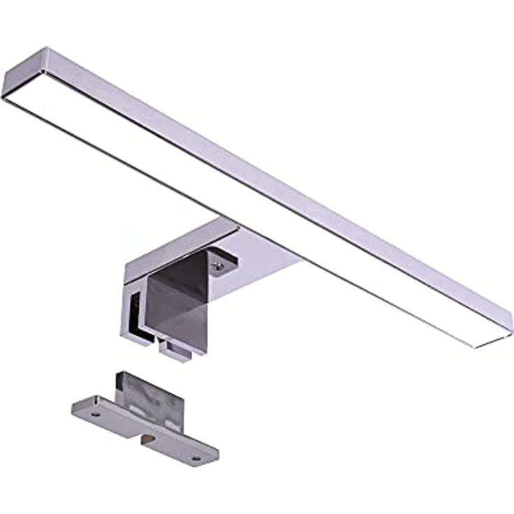 Maxkomfort LED Spiegelleuchte Badezimmer, 30/60cm, schwarz/weiß/chrom/acryl - IP44, LED fest integriert, Neutralweiß, Moderne Badbeleuchtung, Schranklicht, Schminklicht, ohne Schalter – Bild 2