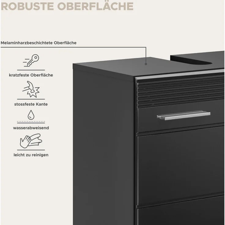 Badezimmerset Linus II - Schwarz / Schwarz Hochglanz – Bild 10