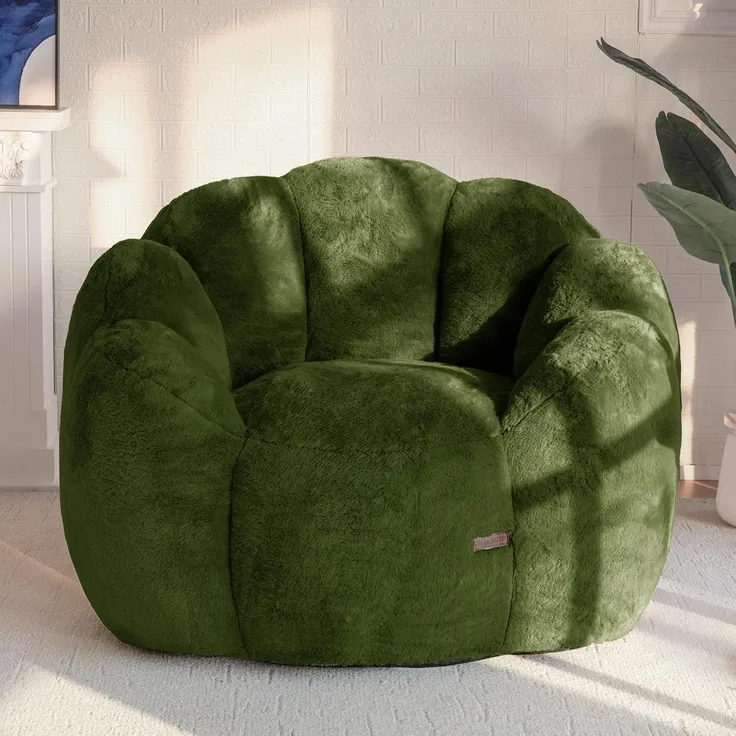 Sitzsack Sofa 105 cm Creme, Grün