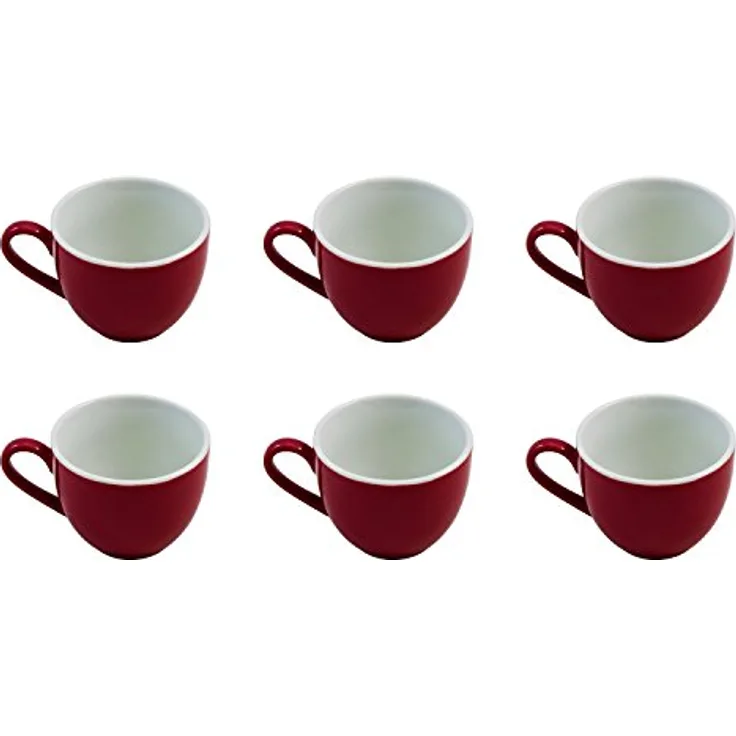 Espressotasse 80ml 6er Set Doppio rot