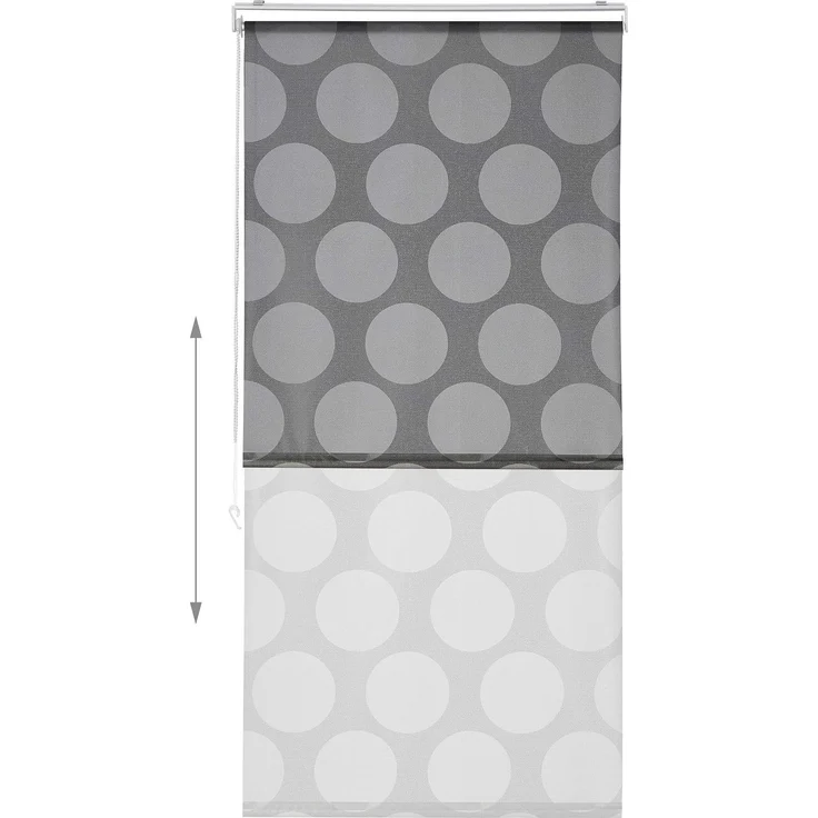 relaxdays Duschrollo grau Punkte Breite 80 cm (1-teiliges Set, 1-tlg, 1-teilig), 80x240 cm – Bild 6