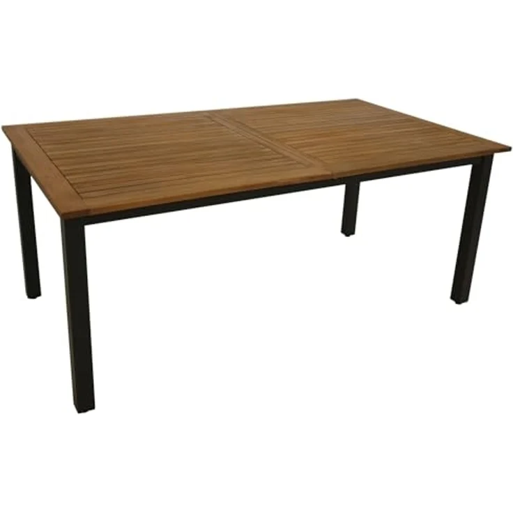 DEGAMO SARONNO Garten-Ausziehtisch, Alu + Akazie, anthrazit/braun, 180/240x100cm – Bild 4