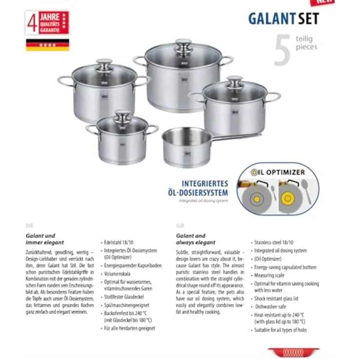 ELO Topfset Galant 5teilig Edelstahl – Bild 3