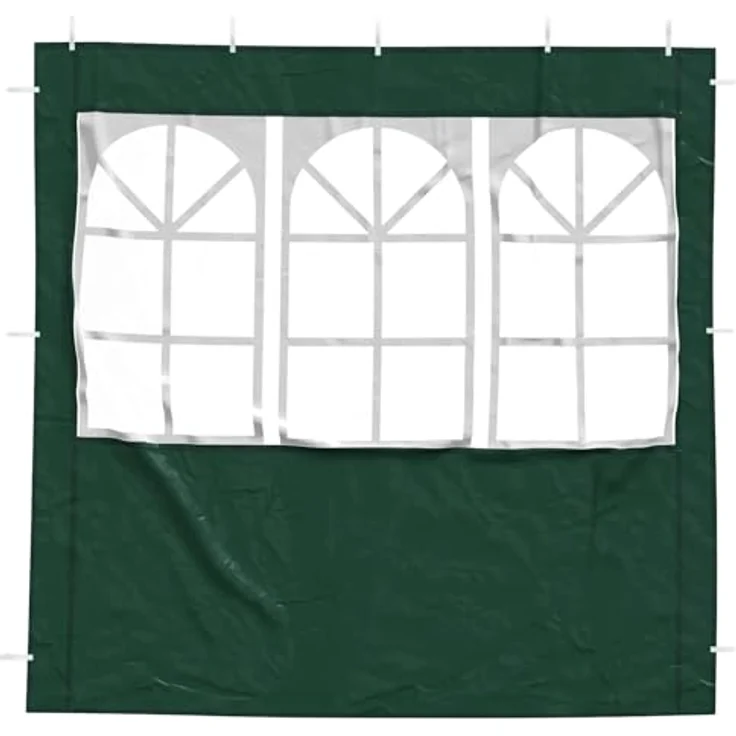 vidaXL Pavillon 200 x 195 cm, Party Zelt Seitenteil 2er Set, grün, PE und Stahl – Bild 6