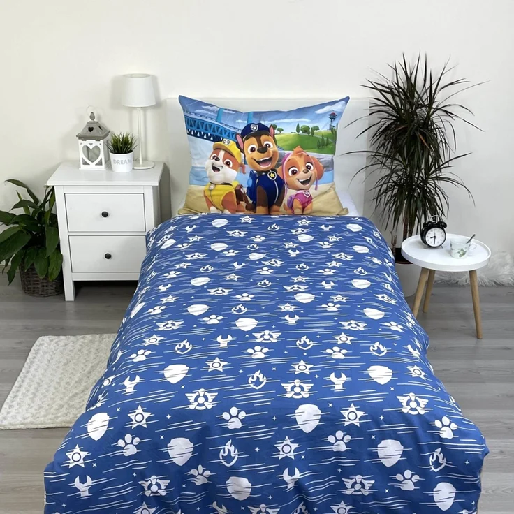 Paw Patrol Bettwäsche-Set für Kinderbett 140 x 200 cm + 70 x 90 cm aus 100% Baumwolle mit Reißverschluss – Bild 3