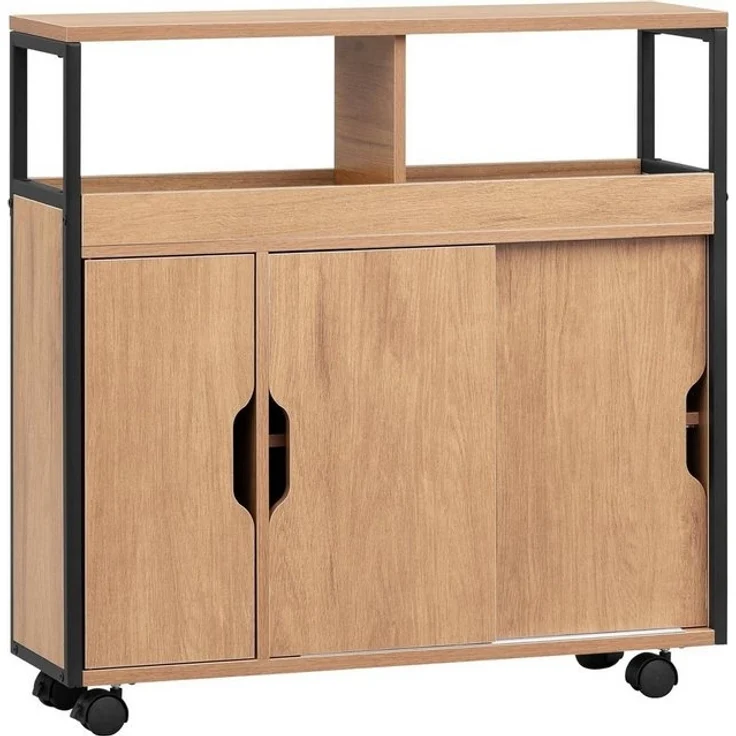 EUGAD Badkommode (1 St), Badezimmerschrank mit 2 offenen Fächern, Verstellbarer Ablage – Bild 4