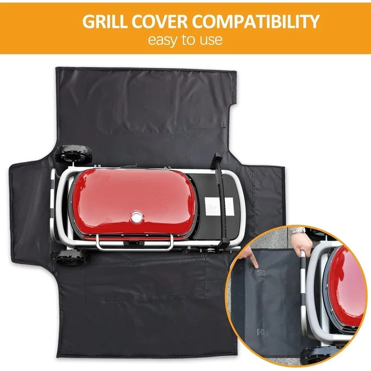 Gasgrill Abdeckung Weber Traveler LP Black 9010053 BBQ Schutzhülle 115x65x24cm – Bild 4