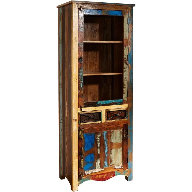 Vitrine Altholz 73x45x200 mehrfarbig lackiert NATURE OF SPIRIT #115