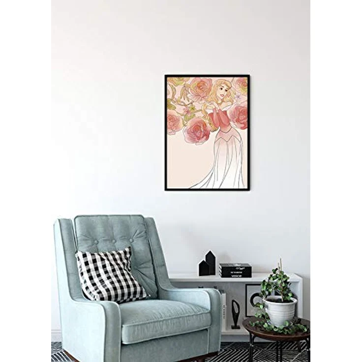 Komar Disney Wandbild Sleeping Beauty Roses, 40x50cm Kunstdruck für Kinderzimmer und Babyzimmer, seidenmatter Farbprint, ohne Rahmen, WB052-40x50 – Bild 4